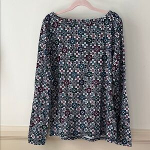 Talbots Geometric Floral Long Sleeve Top,  Size S